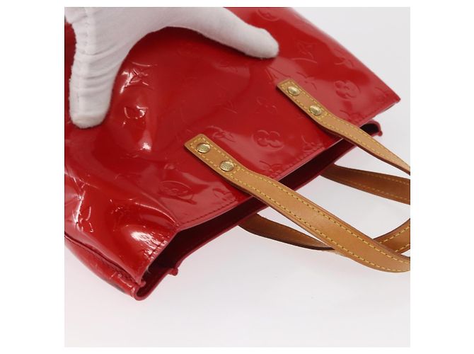 LOUIS VUITTON Monogram Vernis Reade PM Borsa a Mano Rossa M91088 LV Auth BA9357 Rosso - vista 7