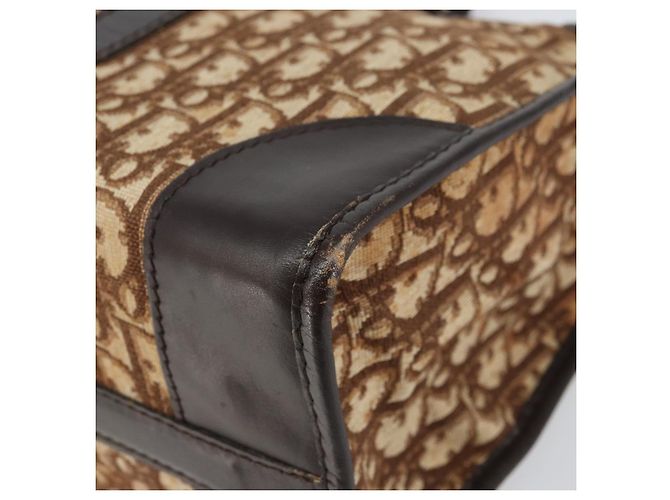 Borsa Boston in tela Trotter Christian Dior marrone oro Auth gh1472 D'oro - vista 10