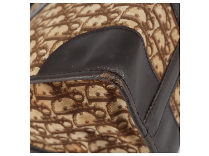 Borsa Boston in tela Trotter Christian Dior marrone oro Auth gh1472 D'oro - vista 11