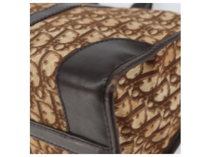Borsa Boston in tela Trotter Christian Dior marrone oro Auth gh1472 D'oro - vista 12