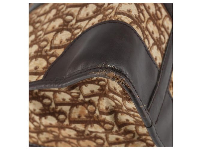 Borsa Boston in tela Trotter Christian Dior marrone oro Auth gh1472 D'oro - vista 13
