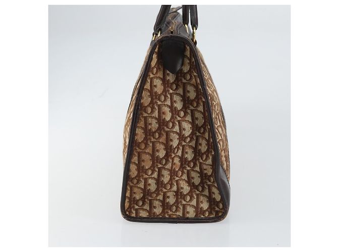 Borsa Boston in tela Trotter Christian Dior marrone oro Auth gh1472 D'oro - vista 5
