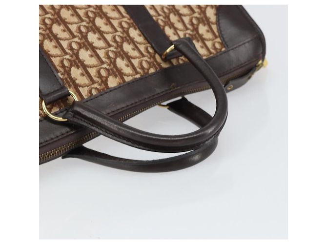Borsa Boston in tela Trotter Christian Dior marrone oro Auth gh1472 D'oro - vista 7