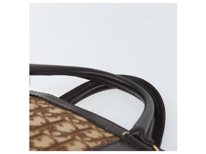 Borsa Boston in tela Trotter Christian Dior marrone oro Auth gh1472 D'oro - vista 8