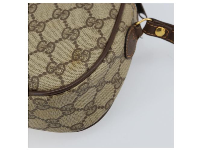 GUCCI GG Supreme Web Sherry Line Clutch Bag Beige Oro 156 01 034 Auth 159359 D'oro - vista 10
