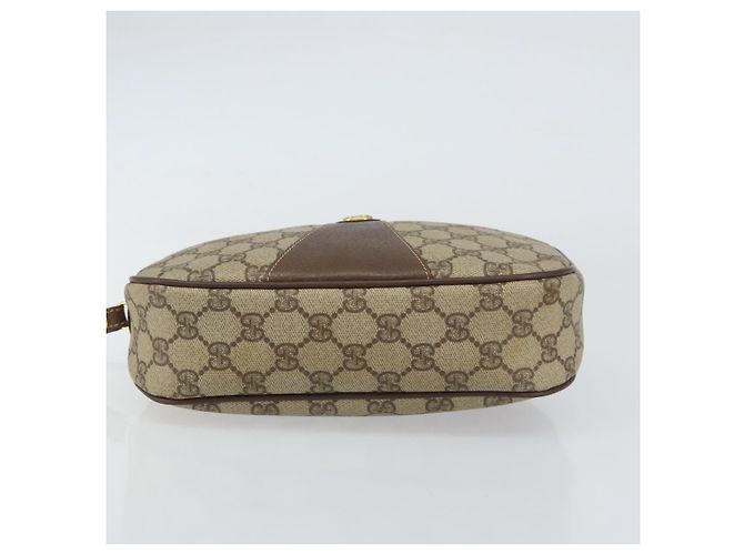 GUCCI GG Supreme Web Sherry Line Clutch Bag Beige Oro 156 01 034 Auth 159359 D'oro - vista 7