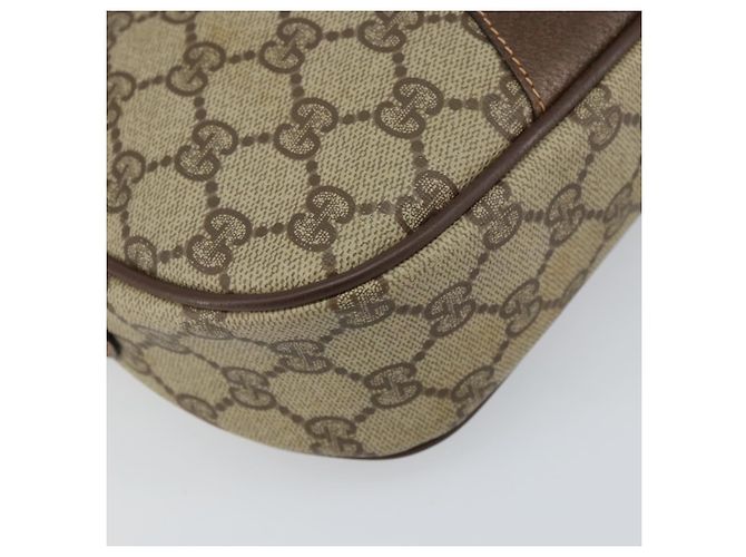 GUCCI GG Supreme Web Sherry Line Clutch Bag Beige Oro 156 01 034 Auth 159359 D'oro - vista 9