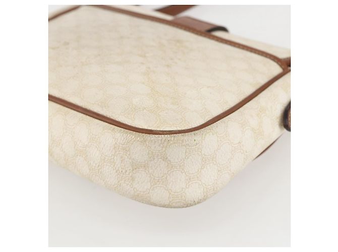Céline Borsa a spalla in tela Macadam CELINE in pelle PVC bianca e argento Auth 159259 Bianco - vista 12