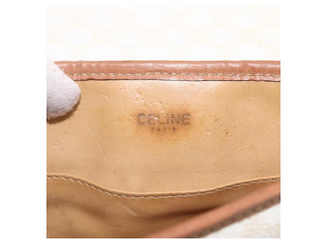 Céline Borsa a spalla in tela Macadam CELINE in pelle PVC bianca e argento Auth 159259 Bianco - vista 14