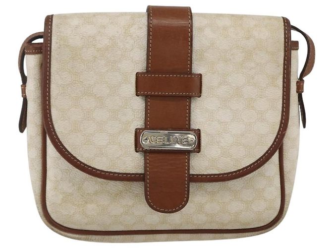 Céline Borsa a spalla in tela Macadam CELINE in pelle PVC bianca e argento Auth 159259 Bianco - vista 2