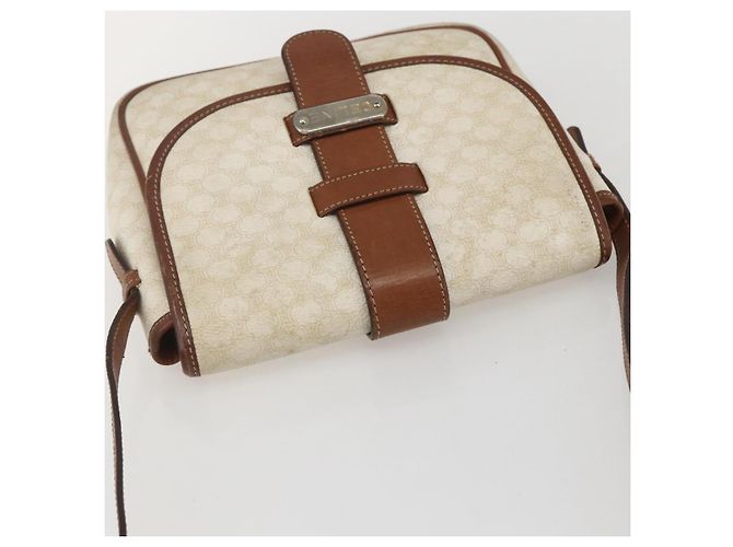Céline Borsa a spalla in tela Macadam CELINE in pelle PVC bianca e argento Auth 159259 Bianco - vista 6