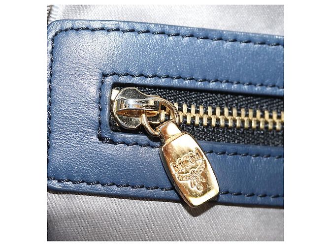 MCM Vicetos Logogramm Rucksack aus PVC Leder Weiß Gold Auth 158824 Golden - Ansicht 28