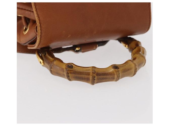 Zaino in pelle Gucci Bamboo marrone oro 003 1956 0030 Auth 153732 - vista 7