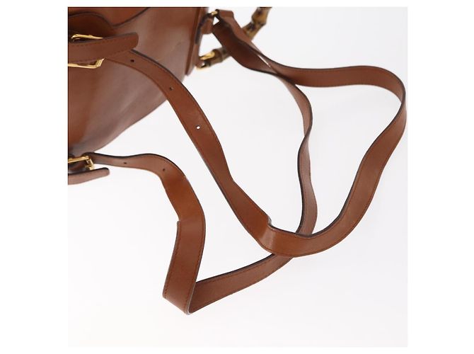 Zaino in pelle Gucci Bamboo marrone oro 003 1956 0030 Auth 153732 - vista 9