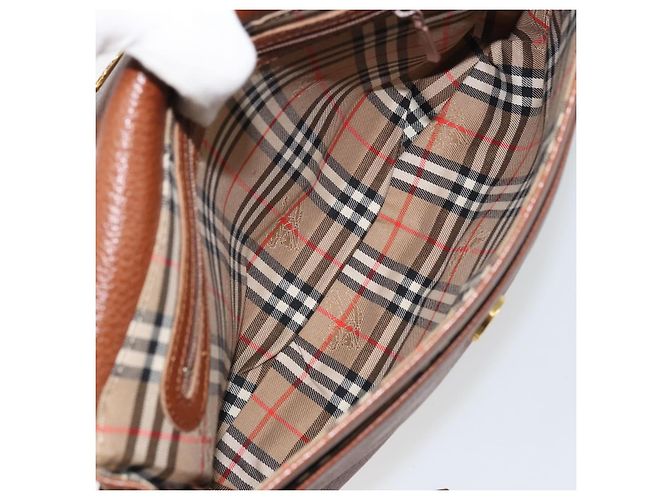 Autre Marque Borsa a Spalla Burberrys in Pelle Marrone Oro Auth BA9372 D'oro - vista 16