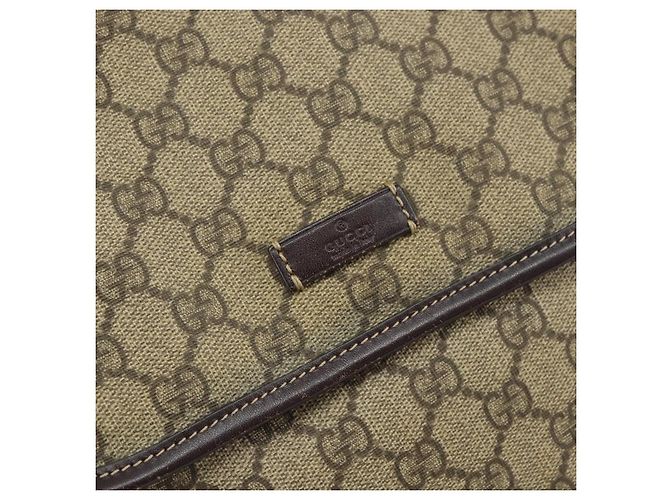 Gucci Borsa a Spalla GG Supreme PVC Beige Oro 223666 Auth ka1236 D'oro - vista 14
