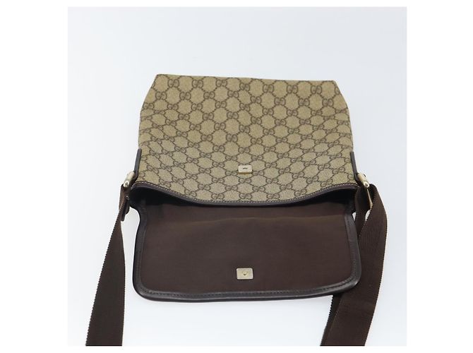 Gucci Borsa a Spalla GG Supreme PVC Beige Oro 223666 Auth ka1236 D'oro - vista 15