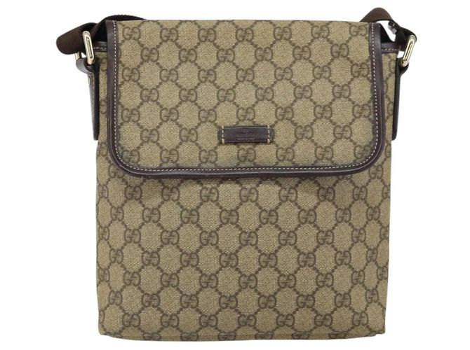 Gucci Borsa a Spalla GG Supreme PVC Beige Oro 223666 Auth ka1236 D'oro - vista 2