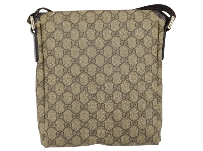 Gucci Borsa a Spalla GG Supreme PVC Beige Oro 223666 Auth ka1236 D'oro - vista 3