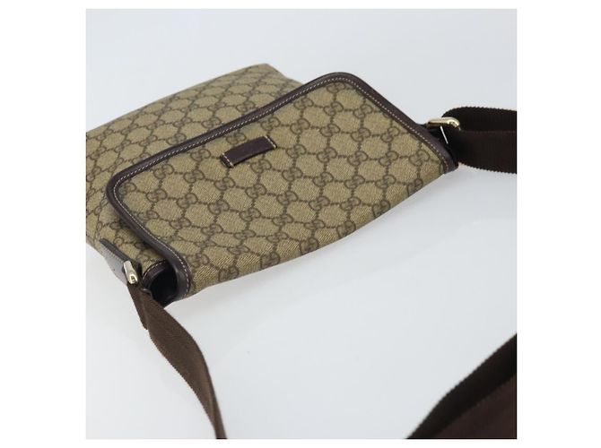 Gucci Borsa a Spalla GG Supreme PVC Beige Oro 223666 Auth ka1236 D'oro - vista 6