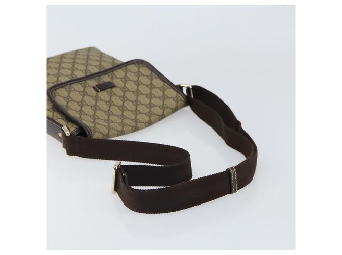 Gucci Borsa a Spalla GG Supreme PVC Beige Oro 223666 Auth ka1236 D'oro - vista 7