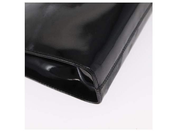Borsa a Spalla Chain Gancini Salvatore Ferragamo Smalto Nero Oro Auth am10237 D'oro - vista 13
