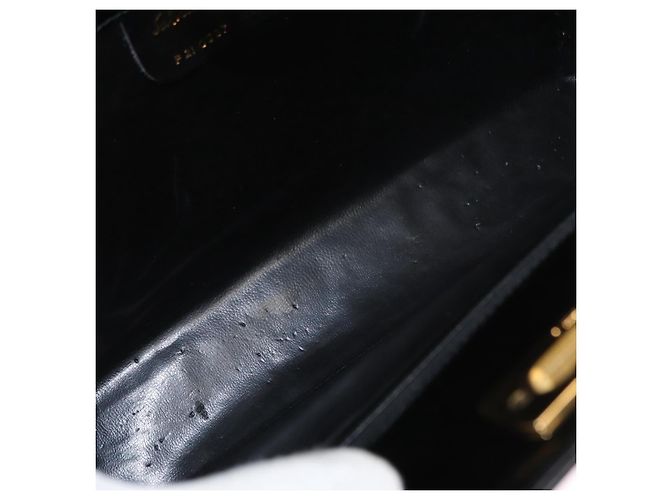 Borsa a Spalla Chain Gancini Salvatore Ferragamo Smalto Nero Oro Auth am10237 D'oro - vista 17