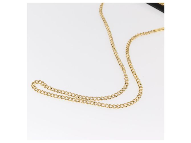 Borsa a Spalla Chain Gancini Salvatore Ferragamo Smalto Nero Oro Auth am10237 D'oro - vista 8