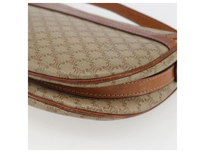 Céline Borsa a Spalla in Tela Macadam CELINE PVC Beige Oro Auth ka1364 D'oro - vista 12