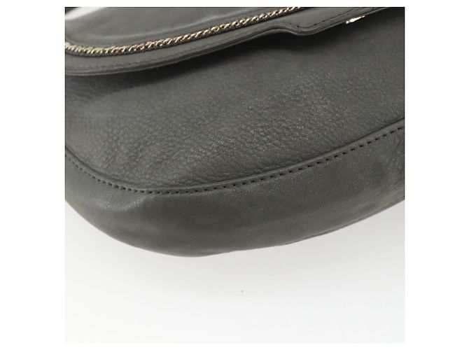 Borsa a Spalla FENDI in Camoscio Grigio Oro Auth ka1367 Marrone D'oro - vista 11