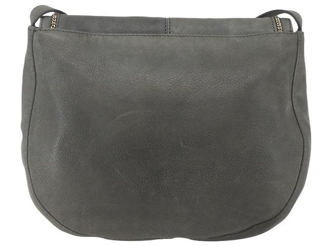 Borsa a Spalla FENDI in Camoscio Grigio Oro Auth ka1367 Marrone D'oro - vista 3