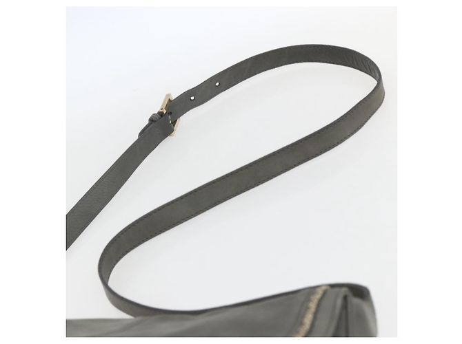 Borsa a Spalla FENDI in Camoscio Grigio Oro Auth ka1367 Marrone D'oro - vista 8
