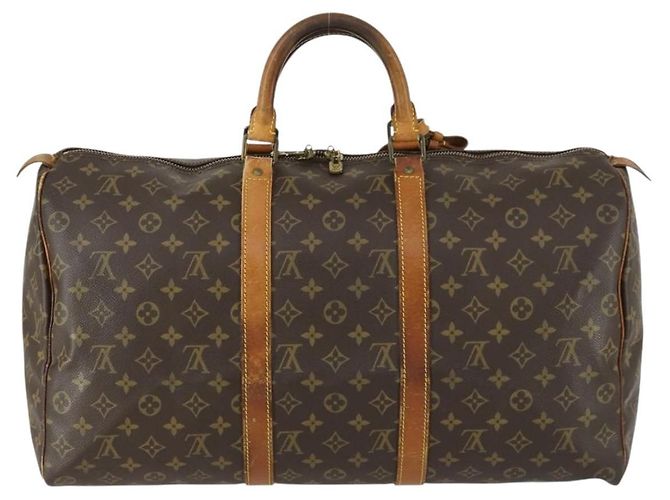 LOUIS VUITTON Borsa Boston Monogram Keepall 50 M41426 LV Auth 158956 Monogramma - vista 3