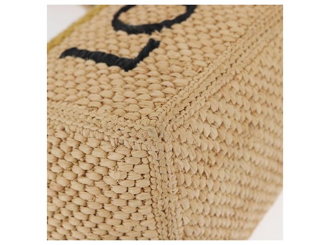 Bolsa de Mão LOEWE Raffia 2way Bege Ouro Auth BA9225V Dourado - vista 15