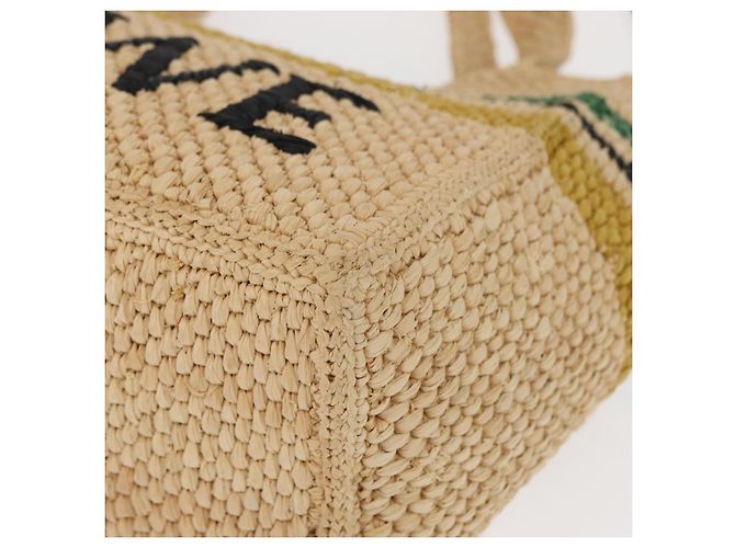 Bolsa de Mão LOEWE Raffia 2way Bege Ouro Auth BA9225V Dourado - vista 16