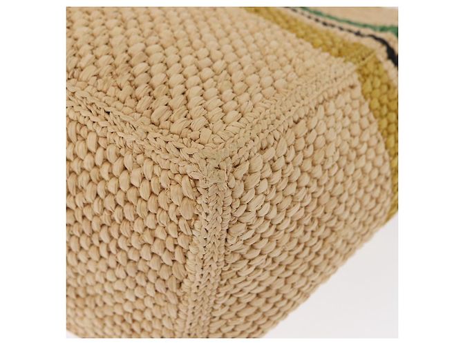Bolsa de Mão LOEWE Raffia 2way Bege Ouro Auth BA9225V Dourado - vista 18