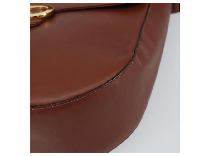 Borsa a Spalla Gancini in Pelle Marrone Oro Salvatore Ferragamo Auth 159139 - vista 10