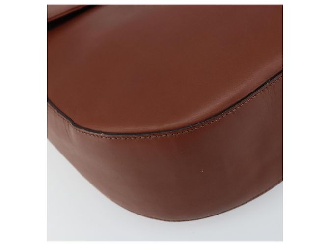 Borsa a Spalla Gancini in Pelle Marrone Oro Salvatore Ferragamo Auth 159139 - vista 11