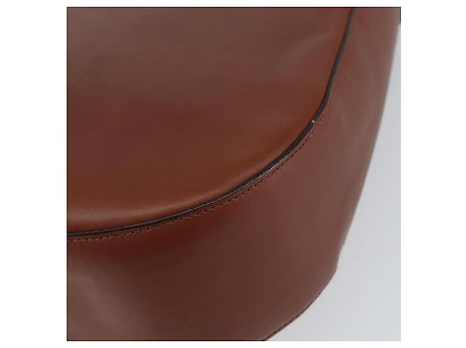 Borsa a Spalla Gancini in Pelle Marrone Oro Salvatore Ferragamo Auth 159139 - vista 12