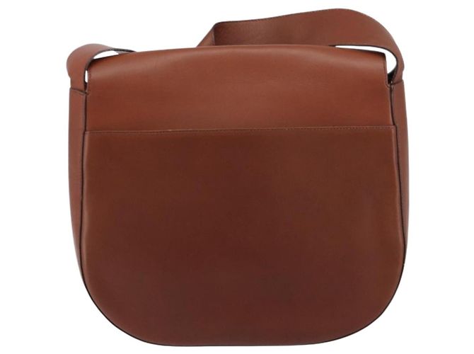 Borsa a Spalla Gancini in Pelle Marrone Oro Salvatore Ferragamo Auth 159139 - vista 3