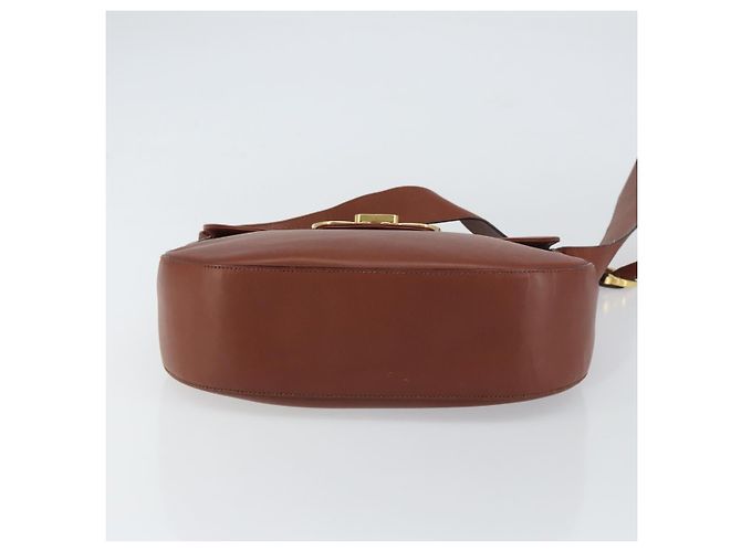 Borsa a Spalla Gancini in Pelle Marrone Oro Salvatore Ferragamo Auth 159139 - vista 9