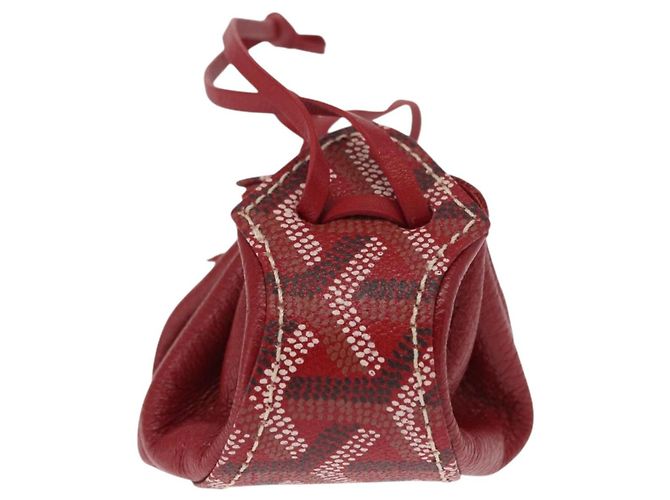 Pochette GOYARD in tela PVC rossa Auth BA9393V Rosso - vista 3