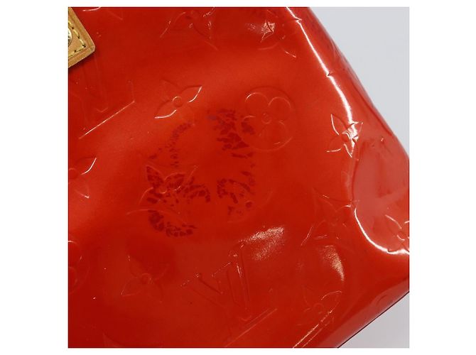 LOUIS VUITTON Monogram Vernis Reade PM Borsa a Mano Rossa M91088 LV Auth 159382 Rosso - vista 10