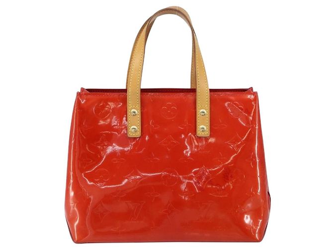 LOUIS VUITTON Monogram Vernis Reade PM Borsa a Mano Rossa M91088 LV Auth 159382 Rosso - vista 13
