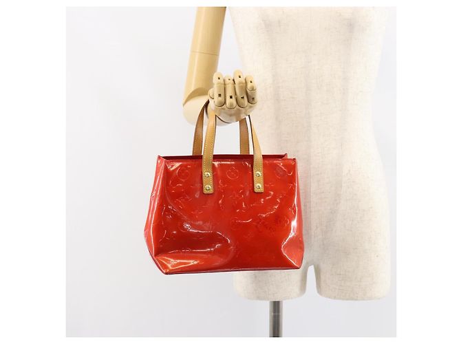 LOUIS VUITTON Monogram Vernis Reade PM Borsa a Mano Rossa M91088 LV Auth 159382 Rosso - vista 23