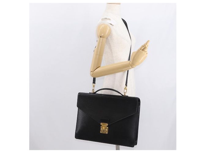 LOUIS VUITTON Epi Porta Documenti a Tracolla Briefcase M54462 LV Auth bs32029 Nero - vista 27