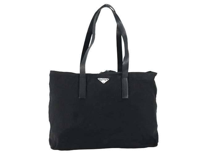 Prada Tote Bag aus schwarzem Nylon mit silberner Authentizität bs32076 - Ansicht 2