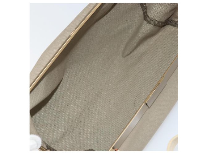 Borsa a mano Miu Miu in tela khaki oro Auth 159399 D'oro Cachi - vista 16