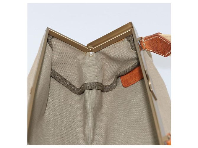 Borsa a mano Miu Miu in tela khaki oro Auth 159399 D'oro Cachi - vista 17