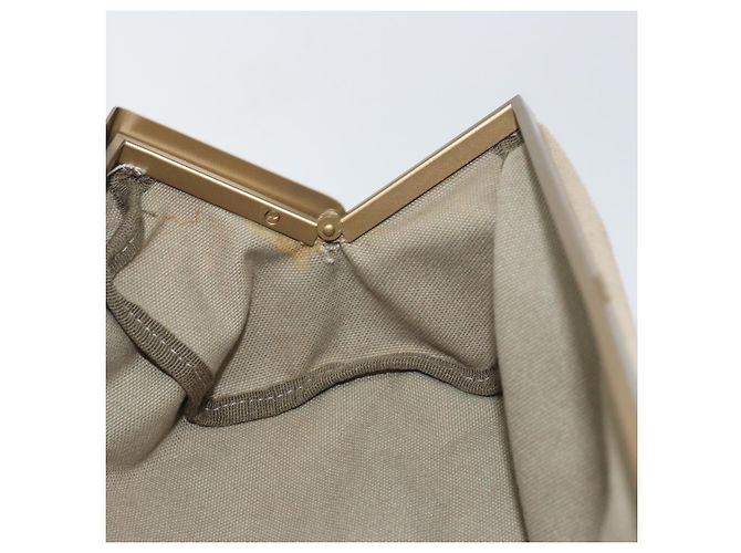 Borsa a mano Miu Miu in tela khaki oro Auth 159399 D'oro Cachi - vista 18